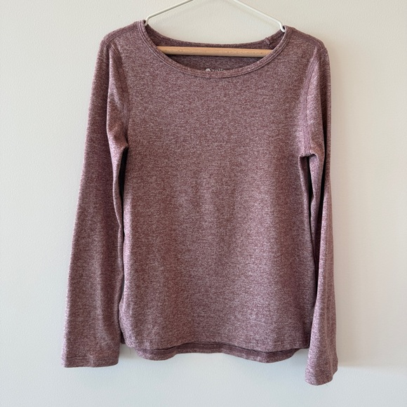 Zella Girl Heathered Dusty Mauve Long Sleeve Top XS 5/6 - Picture 2 of 4